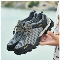 Tênis esportivo de malha antiderrapante leve respirável masculino, tênis de corrida casual, moda montanhismo, viagem ao ar livre, verão - Image 3