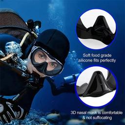 Máscaras de mergulho profissional definido para adultos, snorkeling óculos, saia de silicone, equipamento panorâmico piscina - Image 4