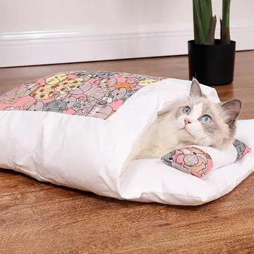 Cama Kawaii Removível para Gatos e Cães Grandes, Confortável e Charmosa para o Seu Pet