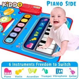 Tapete de piano musical para crianças, 80x50cm, brinquedos educativos, teclado de chão, tambor, tapete de dança com instrumentos, brinquedo de sons - Image 1