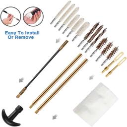 19 pçs/set tático arma barril kit de limpeza para arma arma rifle pistola ferramenta escova para. 22/.38/9mm/.40/.45 calibre ferramenta caça - Image 5