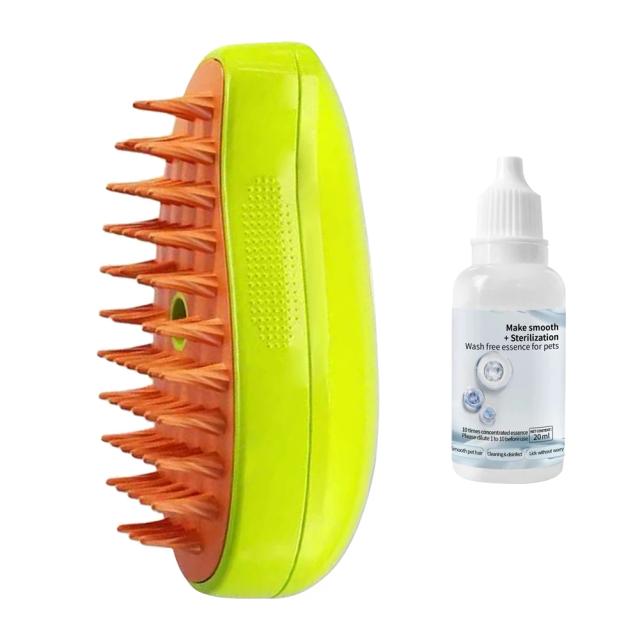Essência Livre de Lavagem para Pets: Escova Vaporante para Gatos, Grooming Eficiente, Remoção de Pragas, Desodorizante, Redução de Coceira e Hidratante para Cães.