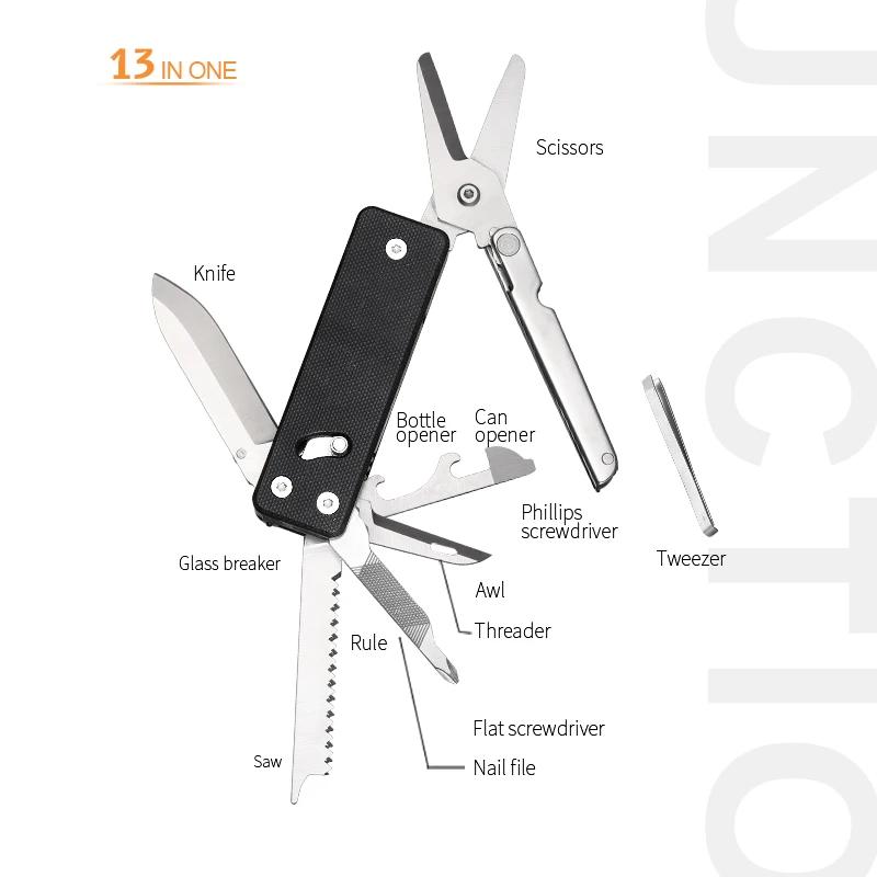 ROXON-Canivete multifuncional com grande ferramenta de tesoura, alça G10 e clipe de bolso, 13 em 1 ferramenta, bom para Campin KS2E3 - Image 1
