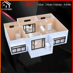 Casa Pré-fabricada Montagem Modelo Kits, Escala Miniatura, Construção Arquitetura, Roombox Mockup Container, Diorama Construção, 1:50 - Image 2