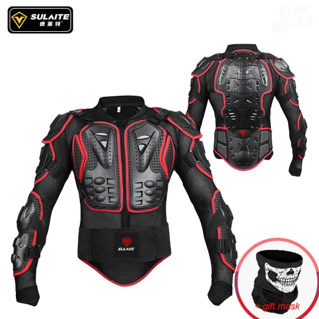 Jaqueta de Corpo Inteiro SULAITE para Homens com Proteção Completa: Armadura, Joelheiras e Suporte para Coluna e Peito para Motocross