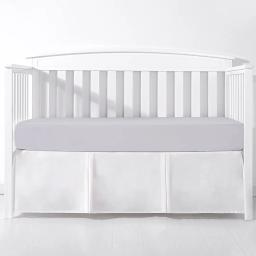 Saia de cama de berço plissada padrão, adicione lençóis brancos para bebês meninos e meninas, cama para criança, venda quente, 14 "alta - Image 1