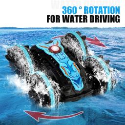 Carro Acrobático Amphibiou Todo Terreno - 360 °   Veículo de controle remoto à prova d'água, brinquedo de piscina de praia para meninos e meninas, presentes ao ar livre - Image 2
