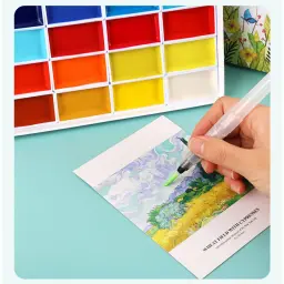 Grande kit Profissional Aquarela 48/24/12 Cores Pigmento Sólido com Pincel Pintura Kit para Artistas Estudante Suprimentos De Arte - Image 3