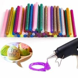 5 pçs conjunto 10cm cores glitter pó cola varas elétrica quente derreter arma adesivo sólido usado para fazer brinquedos jóias artesanato presente de festa - Image 1