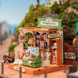 Robotime-Rolife DIY Miniature House, Kit Tea Yard, Muse Livraria, KitCentury Postoffice Kit, Sea Holiday Restaurante para Adulto - Image 2