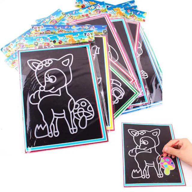 Magic Scratch Art Painting Cards 10pcs Doodle Toys
