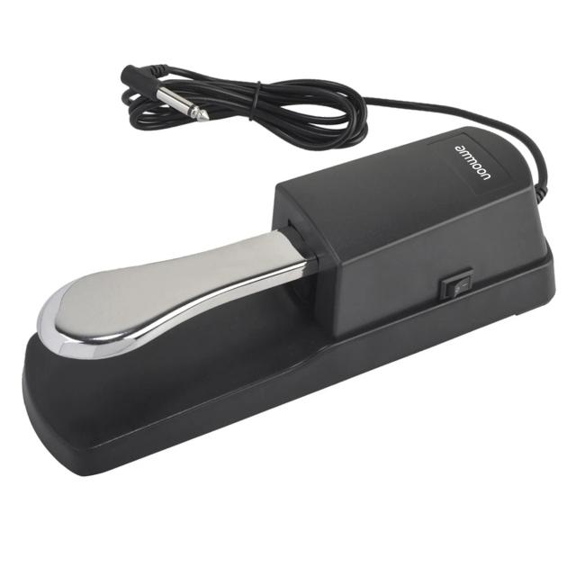 Sustain Pedal para Piano e Teclado com Plug 6.35mm e Interruptor de Polaridade para Órgãos Eletrônicos e Pianos Digitais