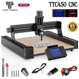 Duas árvores ttc450 cnc fresa para madeira diy mini máquina de gravação a laser 3 eixos cnc roteador grbl para acrílico pcb pvc metal - Image 1