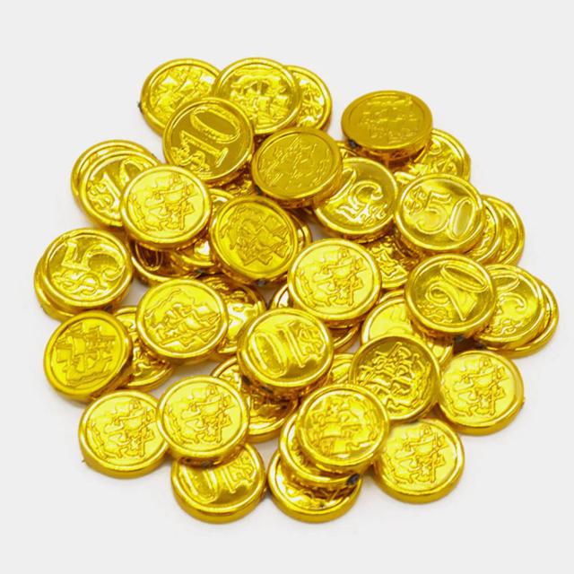 48 Pçs Moedas de Ouro Pirata Plástico para Festa e Cosplay