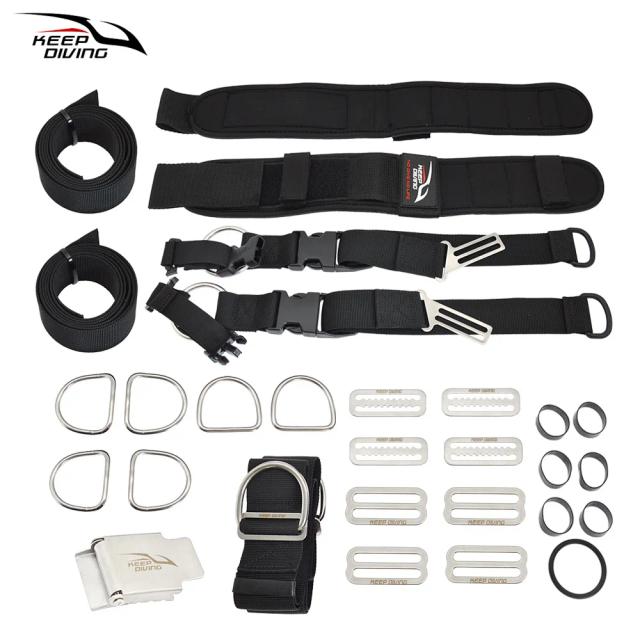 Kit Completo de Acessórios para Mergulho: Backplate Ajustável, BCD Ultraleve, Cinto de Peso e Cinta de Perna