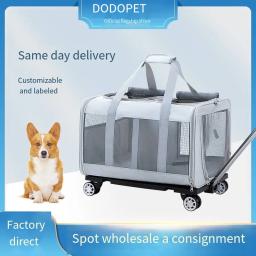 Portador de animais portátil com dois compartimentos, gaiola do carro, Pet Trolley Box, isolado, extragrande, portátil Dog Bag, Cat Bag, respirável, leve para transportar - Image 2