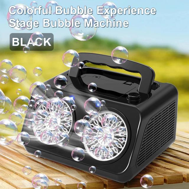 Máquina Portátil de Bolhas Elétricas com 20 Furos - O Presente Perfeito para Casamentos e Brincadeiras ao Ar Livre Sem Bateria e Água