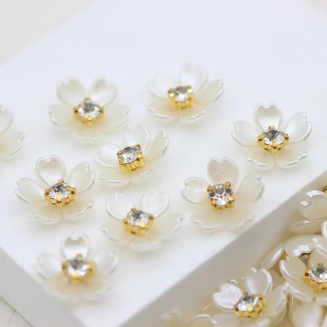 Conjunto de 20 Strass em Forma de Flor com Cola para DIY, Joias e Decoração de Roupas