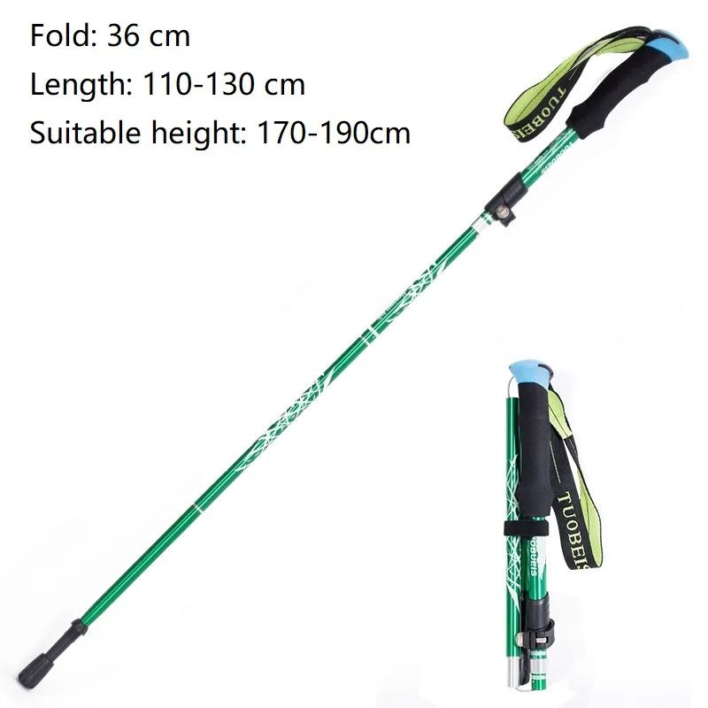 Ultraleve Folding Trekking Pole, liga de alumínio, Anti Shock Alpenstock, bengala de neve, escalada ao ar livre, vara de caminhada - Image 1