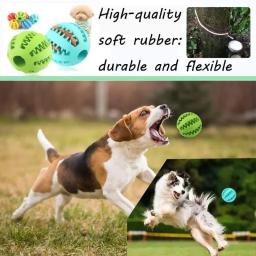 Bola de borracha interativa para cães, Limpeza dos dentes, Brinquedo para mastigar cachorros, Pet Stuff, Acessórios para cães pequenos - Image 2