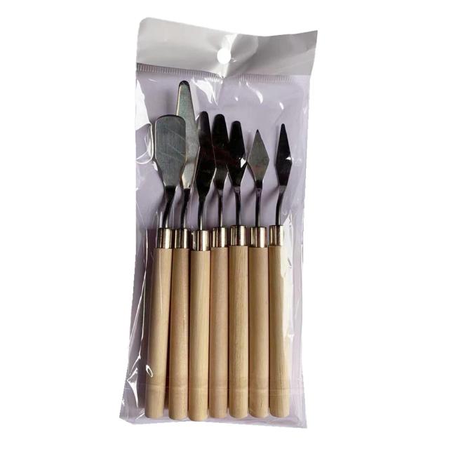 Kit de 7 Ferramentas de Aço Inoxidável para Pintura a Óleo: Raspadores, Facas e Paletas para Artistas