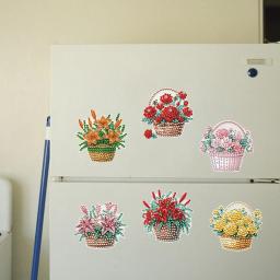 Ímãs de geladeira adesivos para artesanato DIY, broca completa, carro, borboleta, libélula, pintura diamante, geladeira, presente do partido, 6 pcs - Image 2