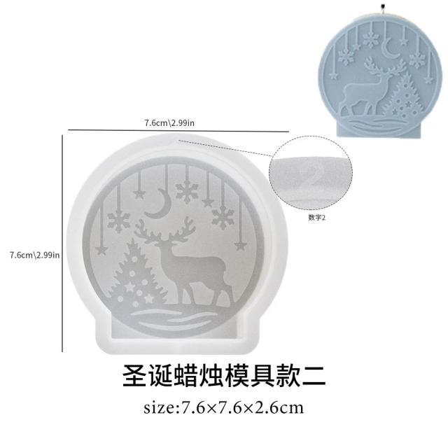 Molde de Silicone para Vela Perfumada Cilíndrica de Natal e Difusor DIY para Artesanato Festivo