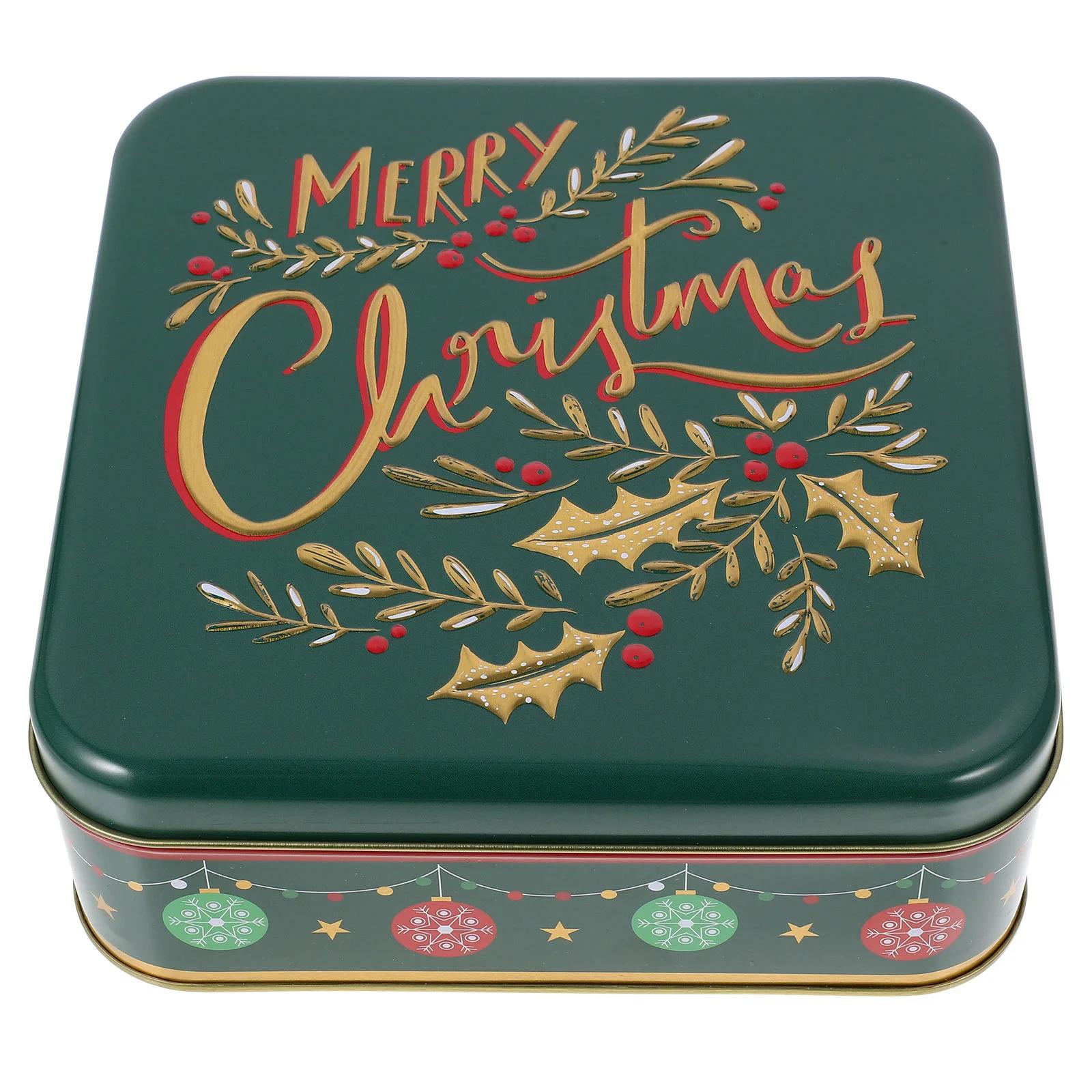 Caixa de armazenamento para biscoitos, latas para presente com tampas 1700X1700X620CM Caixa para doces de Natal - Image 1