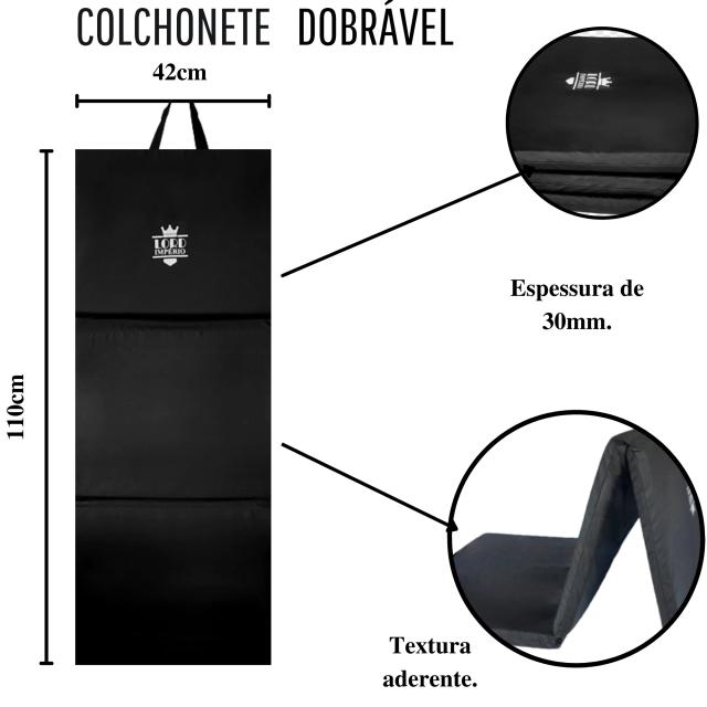 Colchonete Dobrável Multifuncional para Academia, Ginástica, Abdominal e Yoga