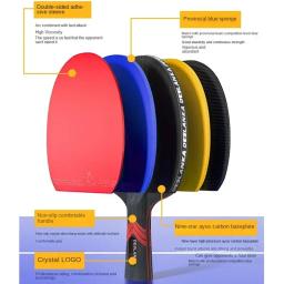 5/7/9 estrelas raquete de tênis de mesa profissional única raquete de carbono competição alta salto raquete de tênis de mesa ping pong paddle - Image 4
