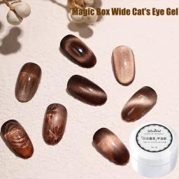 Gel para Olhos de Gato Esmalte, de Longa Duração, Verniz Brilhante, Mergulhe, Gel UV, Caixa Mágica Brilhante, Largo, Marrom, Verão, 1Jar - Image 1