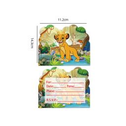 Leão rei cartões do convite do tema para o chá do bebê, festa de aniversário decoração suprimentos para crianças, meninos favores, 10 unidades/pacote - Image 2