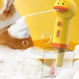 Bonito pequeno pato amarelo máquina de espuma elétrica, carregamento USB, Full-Automatic Soap Dispenser, Pet Acessórios de limpeza, 1pc - Image 1