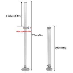 Elevação de perna de mesa ajustável, suporte telescópico dobrável para RV, barco, iate, removível, 510-760mm - Image 5