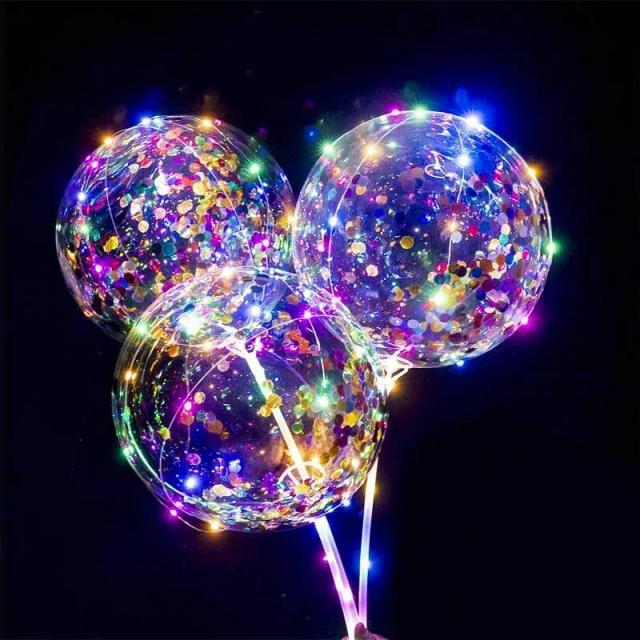 Balões LED Transparentes para Festas: Iluminação Incandescente com Cordas para Aniversários, Casamentos e Decorações de Bebê