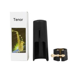 Couro Saxofone Tenor Bocal com Cap, Metal Buckle Clamp Clip, Sopros Acessórios Para Instrumentos Musicais - Image 1