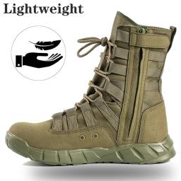 Bota de combate verde deserto marrom bota leve botas de treinamento botas de caminhada para homem botas táticas bota masculina - Image 1