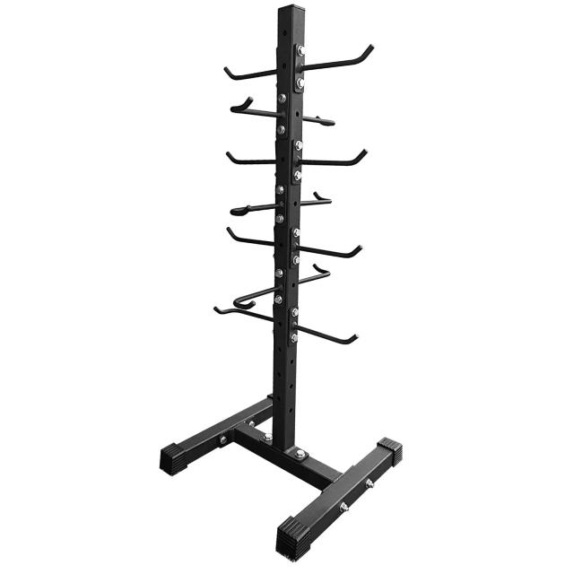 Suporte Vertical Multifuncional para Equipamentos de Fitness - Rack de Armazenamento para Economia de Espaço em Casa e Academia