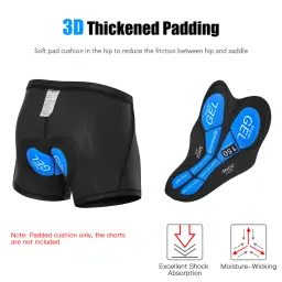 Calções de Ciclismo Confortáveis para Homens e Mulheres, Gel Acolchoado, Almofada, Absorção de Choque, Roupa Interior de Bicicleta, Calças - Image 3