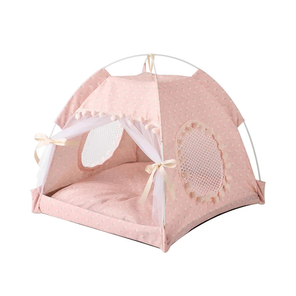 Dobrável Princesa Cama Gato, Dreamlike Ventile, Barraca Kitty, Cesta Camas Cão, Casas Filhote Bonito, Almofada Casa, Pet Shop - Image 1