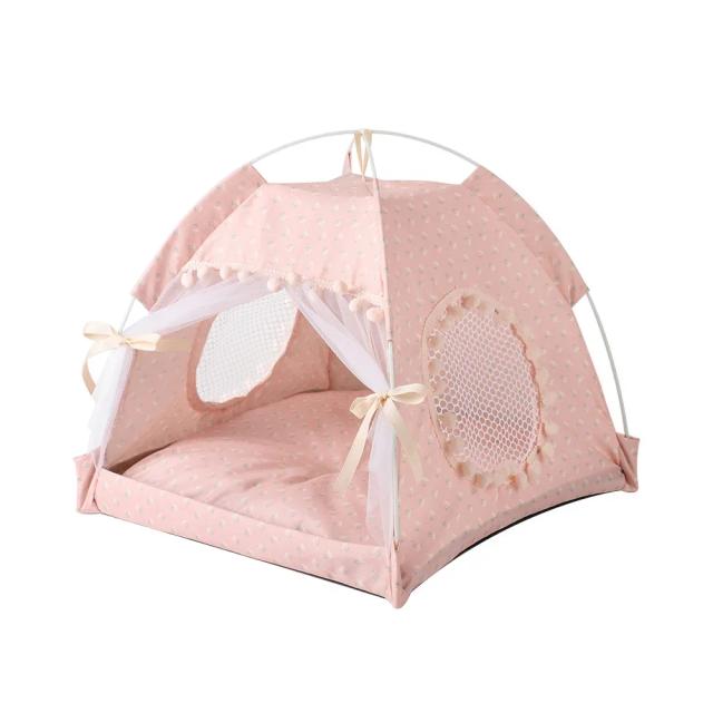 Cama Dobrável para Gatos Princesa com Ventilação Dreamlike, Barraca Kitty e Cesta Confortável para Filhotes e Cães