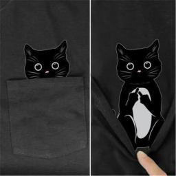 CLOOCL-camiseta de algodão com animais impressos para homens e mulheres, tops casuais, camiseta preta engraçada, gato e cachorro, roupas Y2K, verão - Image 1