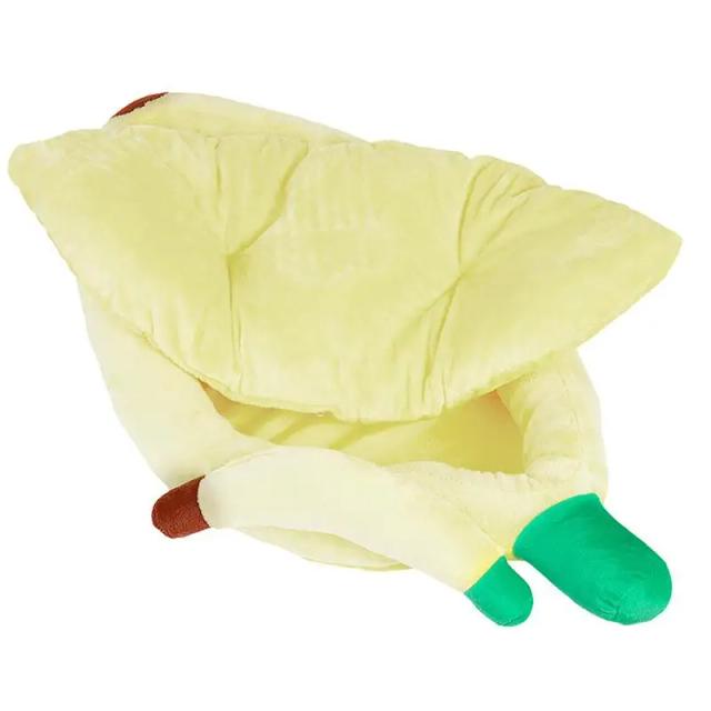 Cama Banana Shape Amarela: Ninho Macio e Aconchegante para Cães, Gatos e Pequenos Animais