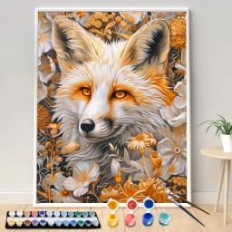 Kit de Pintura Acrílica por Numbers, Arte da Lona, Pintado à Mão, Raposa Amarela, Animal, Paisagem Marinha, Decoração para Casa, Presente - Image 1