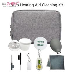 1 pces-9 pçs/set kit de limpeza da prótese auditiva escova vent cleaner fio magne cera loop ferramentas conjunto - Image 3