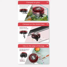 Alimentador automático de peixes para aquário, Dispensador de alimentos com temporizador, Alimentador temporizador recarregável, Alimentador do método de display LCD - Image 5
