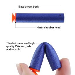 Blue Sucker Head Bullets para Nerf N-strike Elite Series Blasters, Espuma EVA, Refill Dardos, Kids Toy Guns Acessórios, 7,2 cm, 100Pcs - Image 3