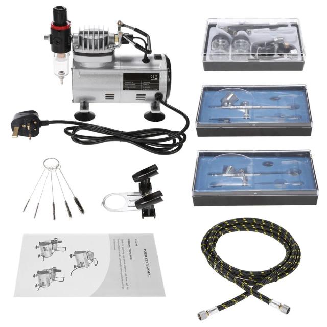 Kit de Compressor de Ar e Aerógrafo KKMOON para Pintura Artística, Tatuagem e Artesanato - 220V