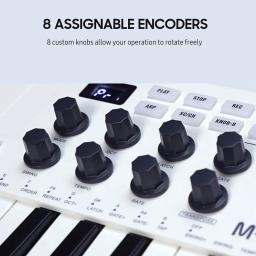 M-VAVE-25 Midi Teclado Portátil, USB, MIDI, Controlador com 8 Backlit Drum Pads, 8 Botões, 8 RGB teclas sensíveis - Image 3