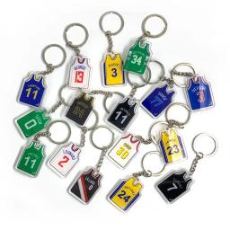 Chaveiro para fãs de basquete criativo acrílico estrelas basquete jerseys chaveiros carro chaveiro anéis saco acessórios presente pendente - Image 1